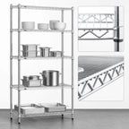 Thumbnail image #3 for Eagle Group Redipak Stationary 4-Tier Wire Shelving Unit, 36"W x 18"D x 74"H, Chrome Finish