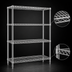 Thumbnail image #3 for Eagle Group Redipak Red-i-Pak 4-Tier Wire Shelving Unit, 60W x 18D x 74H, Chrome Finish