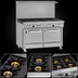 Thumbnail image #3 for Southbend Ultimate 48-Inch Stainless Steel Gas Restaurant Range with 7 Open Burners, Standard Oven, and Cabinet Base