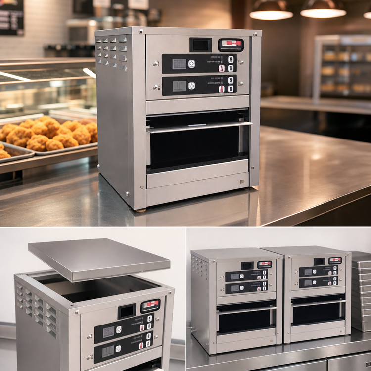 Product image #3 for Carter-Hoffmann MZ213GS-2T Modular Countertop Holding Cabinet for Fried Foods, Single-Sided Access, 2 x 12-Inch x 6-Inch Pan Capacity