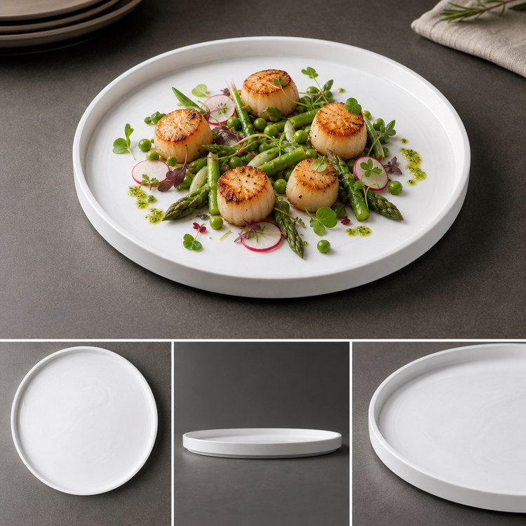Product image #3 for Prestige 12-Inch Round White Porcelain Serving Platter