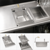 Thumbnail image #3 for MoveWell Underbar Modular Dump Sink Insert, 12 x 21 x 6 Inches, Wide Wash, Stainless Steel
