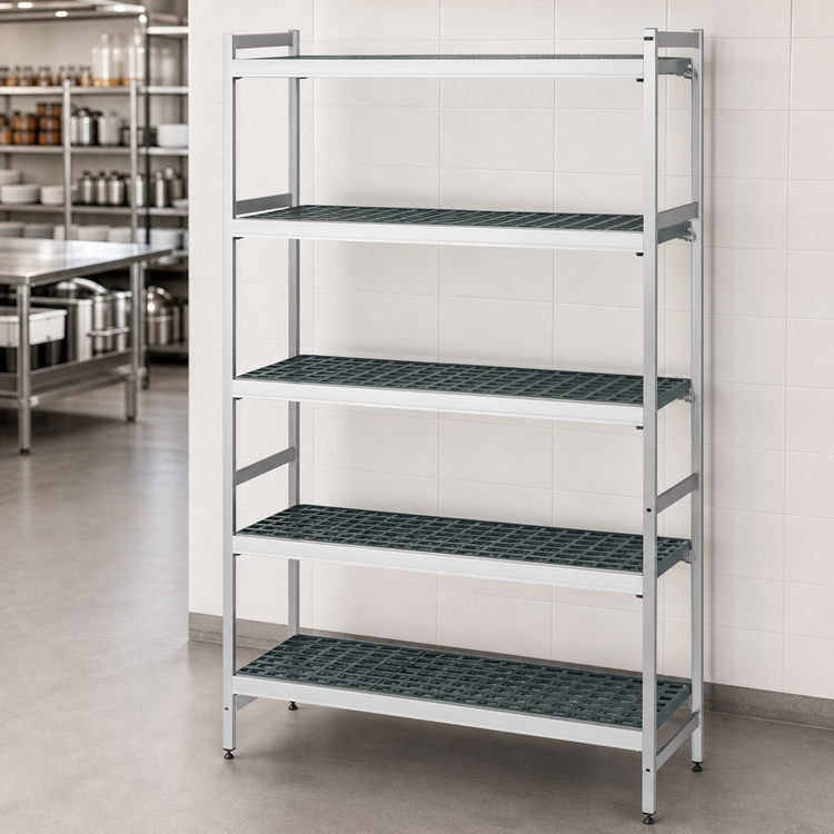 Product image #3 for Fermostock 5-Tier Starter Shelving Unit with Removable Polymer Inserts, 35"W x 22"D x 83"H