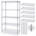 Thumbnail image #3 for Quantum 5-Shelf Wire Shelving Starter Kit, 54 x 14 x 74 Inches, Chrome Plated