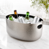 Thumbnail image #3 for American Metalcraft 10 Qt Oval Hammered Aluminum Beverage Tub