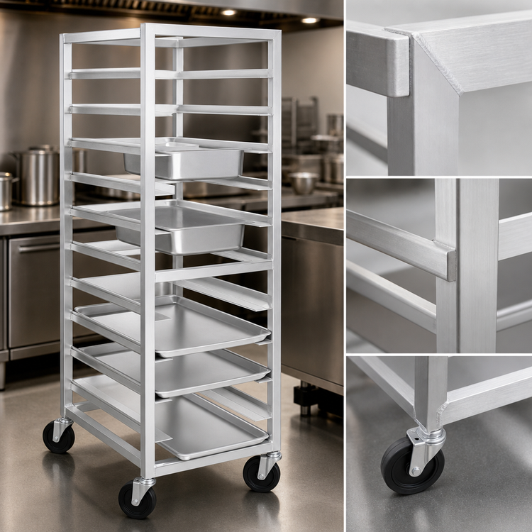 Product image #3 for Channel Manufacturing UTR-5 Aluminum Standard Series End-Load Bun Pan / Steam Table Pan Rack, 5-Position, 20.5 x 26 x 36 Inches