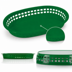 Thumbnail image #3 for Winco PLB-G Green Plastic Oval Flat-Bottom Platter Basket, 10-3/4 x 7-1/4 x 1-1/2 Inches Case of 12