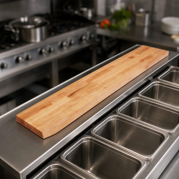 Product image #3 for John Boos L059-O L-O Steam Table Cutting Board, 72 x 12 x 1-1/4 Inch, Edge Grain Northern Hard Rock Maple