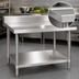 Thumbnail image #3 for Spec-Master Marine Series 60 Inch x 24 Inch Stainless Steel Work Table with 4-1/2 Inch Backsplash and Adjustable Undershelf