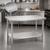 Thumbnail image #3 for Eagle Spec-Master 60 x 30 Inch 14-Gauge Flat Top Stainless Steel Work Table with Adjustable Undershelf