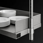 Thumbnail image #3 for Metro Super Erecta L24WS Stainless Steel Shelf Ledge, 24"W x 4"H, for Solid Shelves, Clips Included Case of 6