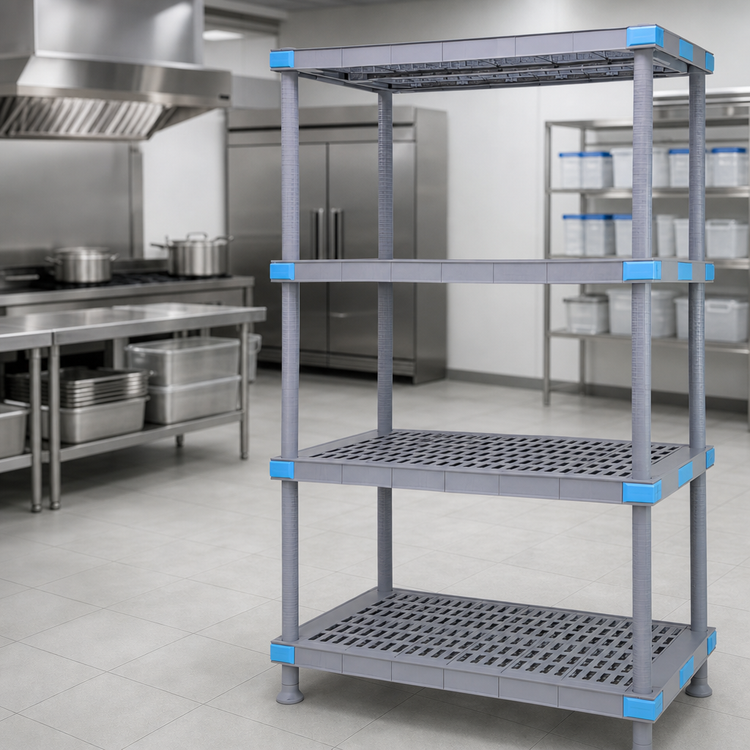Product image #3 for Quantum Millenia 72-Inch Wide 4-Shelf Stationary Polymer Shelving Starter Unit
