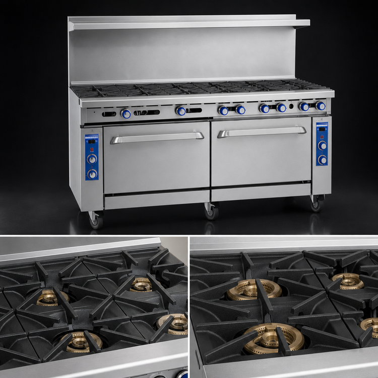 Product image #3 for Imperial Pro Series 72-Inch Gas Restaurant Range with 12 Burners, Convection Oven and Standard Oven