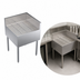 Thumbnail image #3 for Krowne Royal Series Freestanding Stainless Steel Underbar Corner Drainboard with Right End Return, 24 x 24 x 36-1/2 Inches