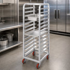 Thumbnail image #3 for Channel Manufacturing Lifetime Tough AXD-UTR-10 Universal Aluminum Steam Table Pan Rack, 10-Pan, Fixed Slides, 6-Inch Spacing, with Casters