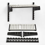 Thumbnail image #4 for Cambro Camshelving® Elevation EWSSK2124V1580 Wall-Mounted Vented Shelf Kit, 21 x 24 Inch, Brushed Graphite, Antimicrobial