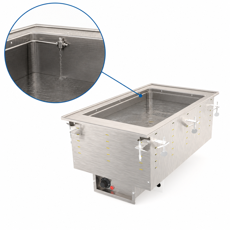 Product image #3 for Vollrath 1-Well Drop-In Electric Hot Food Well with Auto-Fill, Thermostatic Control, and Marine-Grade Stainless Steel, 240V