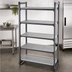 Thumbnail image #3 for Cambro Camshelving Basics Plus 24 x 36 Inch 5-Shelf Solid & Vented Shelf Kit, Brushed Graphite
