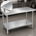 Thumbnail image #3 for Eagle Budget Series 72-Inch x 36-Inch Flat Top 430 Stainless Steel Work Table with Adjustable Undershelf