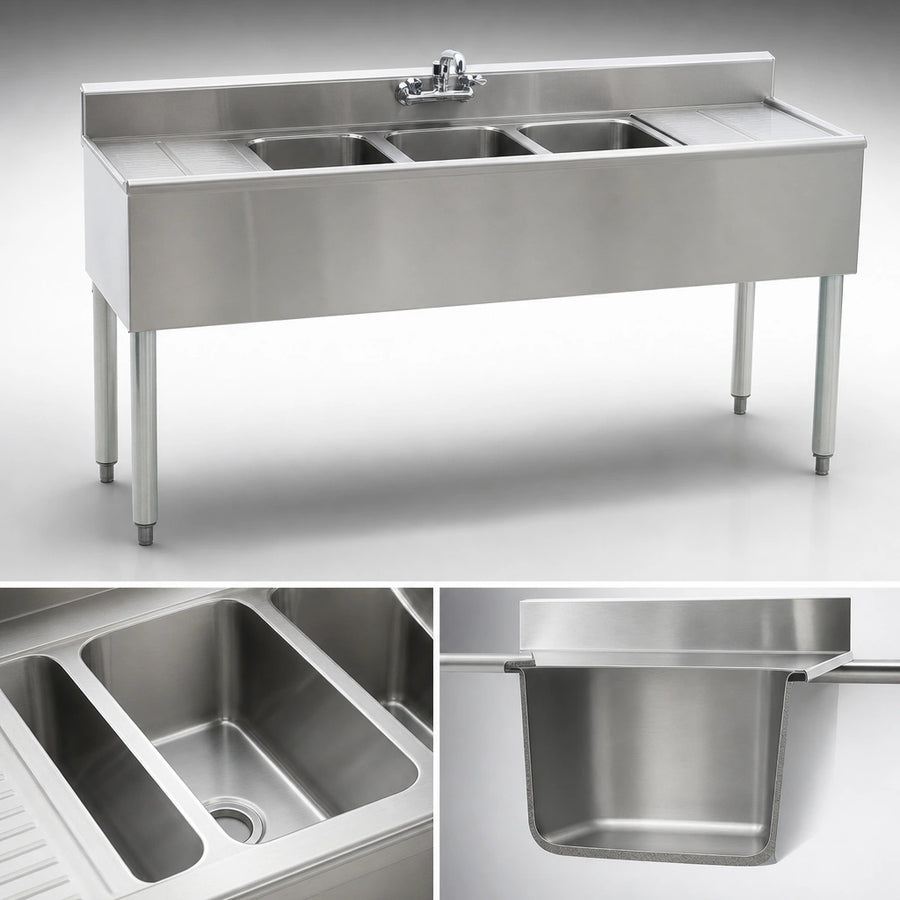 Three Deep-Drawn Compartments
