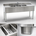 Thumbnail image #3 for Eagle Group 1800 Series 3-Compartment Underbar Sink Unit with Dual Drainboards, 84 Inch W x 20 Inch D x 33-1/2 Inch H