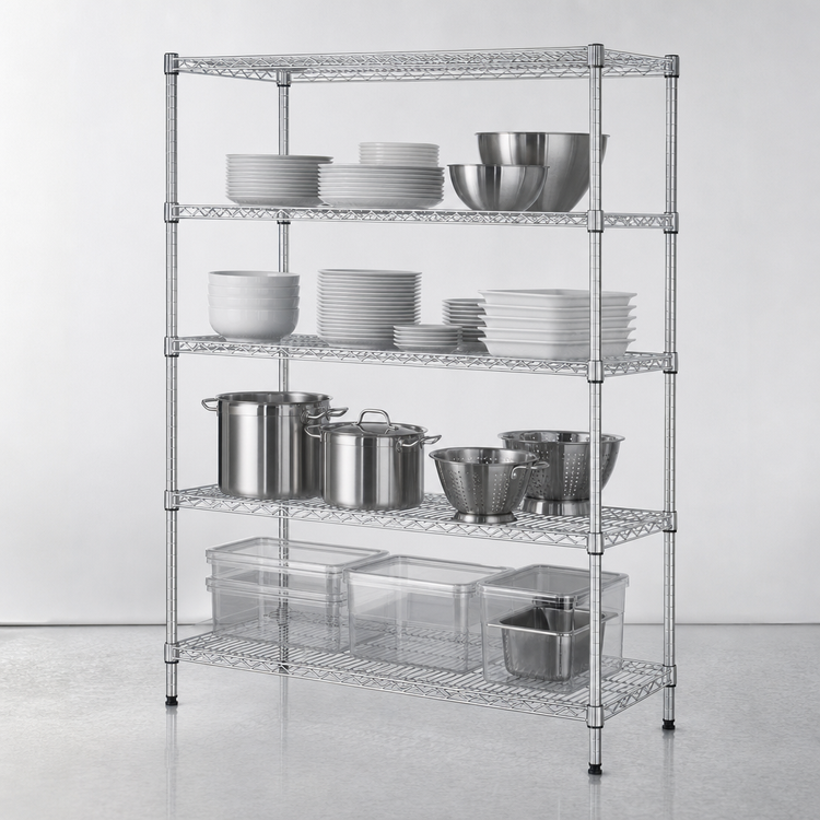 Product image #3 for Metro Super Erecta Convenience Pak Chrome-Plated Wire Shelving Unit, 60W x 18D x 74H, 4 Shelves