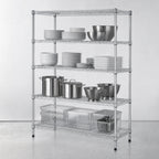 Thumbnail image #3 for Metro Super Erecta EZ1860NC-4 Stationary Chrome Wire Shelving Unit, 60W x 18D x 74H, 4 Shelves
