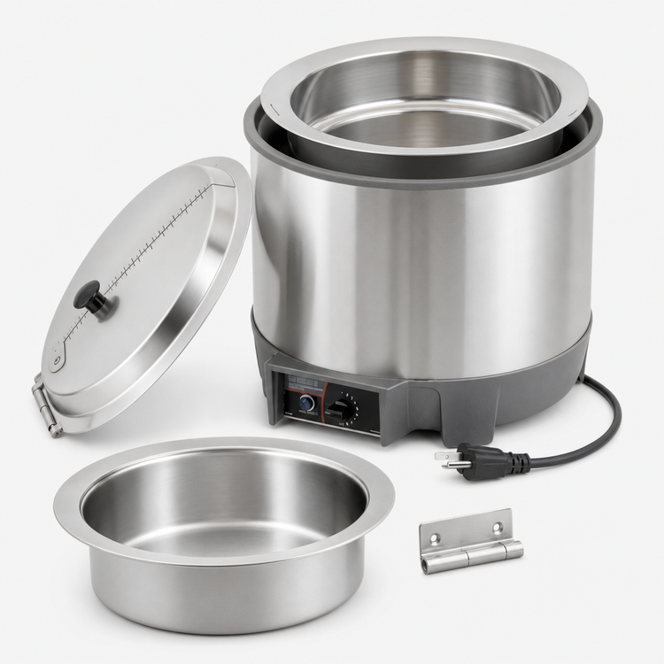 Product image #3 for Vollrath Cayenne® Round 11 Qt Heat 'N Serve Countertop Rethermalizer with Inset and Hinged Cover