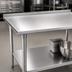 Thumbnail image #3 for John Boos Stallion 30-Inch x 24-Inch Stainless Steel Work Table with 1-1/2-Inch Rear Up-Turn and Adjustable Undershelf