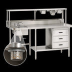 Thumbnail image #3 for Duke Manufacturing 182SP 18 x 18 Inch Single-Compartment 14-Gauge Stainless Steel Work Table Sink with Crumb-Cup Drain
