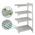 Thumbnail image #4 for Cambro Camshelving Premium 21 x 36 x 84 Stationary Add-On Polymer Shelving Unit, 4 Vented Shelves, Speckled Gray