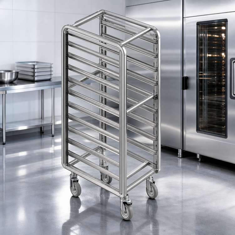 Product image #3 for Baxter Stainless Steel Single End-Load Rack for Double Rack Oven, 20 Slides
