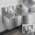 Thumbnail image #3 for Glastender WHS-14 Wall-Mounted Stainless Steel Hand Sink with Skirt and Deck-Mount Gooseneck Faucet, 14 x 15 in.