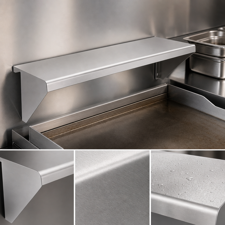 Product image #3 for Vulcan 72-Inch Stainless Steel Plate Rail Accessory for Griddles