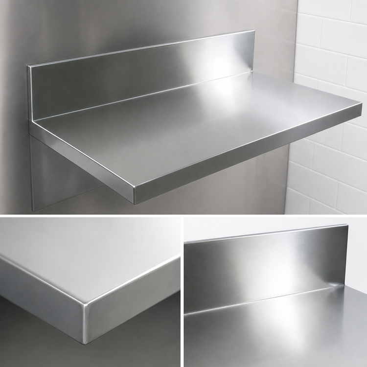 Product image #3 for John Boos Stainless Steel Countertop with 6-Inch Boxed Backsplash, 18 x 25 Inches