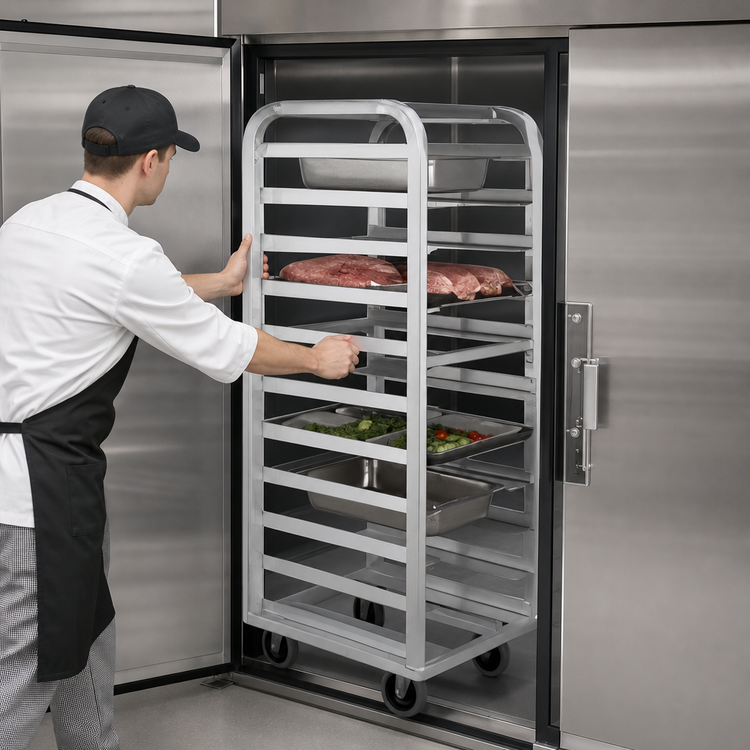 Product image #3 for Lifetime Series Universal End-Load Roll-In Refrigerator Rack, Aluminum, 64 Inch High