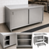 Thumbnail image #3 for Omcan USA Enclosed Stainless Steel Work Table with Sliding Door Cabinet Base, 48 x 30 x 36 Inches