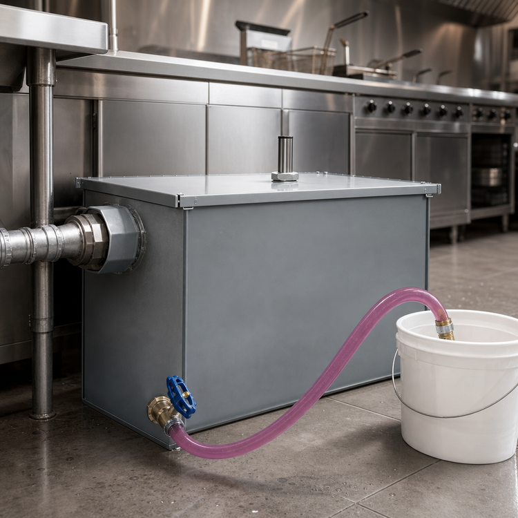 Product image #3 for Dormont WD-20-A Semi-Automatic Draw-Off Grease Interceptor, 20 GPM, 40 lb Capacity, 3-Inch Threaded Connections