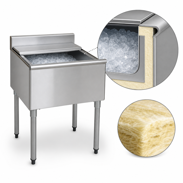 Product image #3 for Eagle 1800 Series 18-Inch Wide x 20-Inch Deep Underbar Ice Chest Unit with 16-Inch Deep Insulated Bin