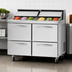 Thumbnail image #3 for Turbo Air PRO 48-1/4 Inch Two-Section Sandwich/Salad Prep Table with 4 Drawers and 12-Pan Top