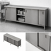 Thumbnail image #3 for John Boos Enclosed Cabinet Base Stainless Steel Work Table with Sliding Doors, 132
