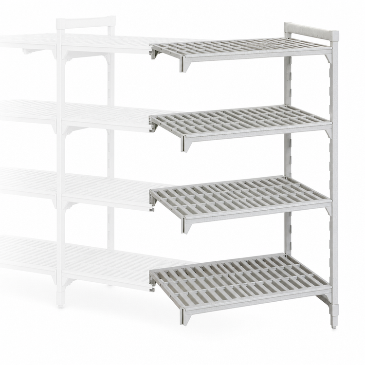 Product image #4 for Cambro Camshelving Premium 18" x 36" x 72" 4-Tier Vented Add-On Polymer Shelving Unit