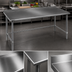 Thumbnail image #3 for Eagle Group Budget Series 144-Inch x 30-Inch 430 Stainless Steel Work Table with 1-1/2-Inch Rear Up-Turn and Galvanized Base