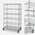 Thumbnail image #3 for Quantum 5-Shelf Wire Enclosed Mobile Cart, 48 x 24 x 69 Inches, Chrome Finish