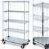 Thumbnail image #3 for Quantum 60-Inch W x 24-Inch D x 81-Inch H Chrome Mobile Enclosure Cart with 5 Shelves