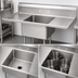 Thumbnail image #3 for Omcan USA 1-Compartment Pot Sink with Left and Right Drainboards, 24 x 24 x 14 Inch Bowl, 72 Inch Wide