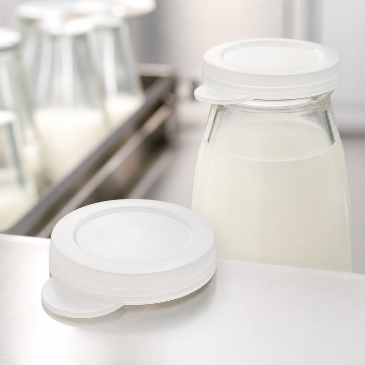 Product image #3 for Clear Plastic Milk Bottle Cap for GMB3, 1-1/2 Inch Diameter x 3/8 Inch High