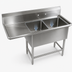 Thumbnail image #3 for John Boos Pro-Bowl 2-Compartment Stainless Steel Sink with 18-Inch Left Drainboard, 62-3/16 Inch Wide
