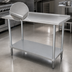 Thumbnail image #3 for Advance Tabco 60 Inch x 24 Inch 16-Gauge 304 Stainless Steel Work Table with 1-1/2 Inch Rear Up-Turn and Adjustable Galvanized Undershelf