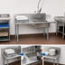 Thumbnail image #3 for BK Resources 48-Inch Straight Left-to-Right Soiled Dish Table with 20 x 20 x 8-Inch Pre-Rinse Sink and Galvanized Legs
